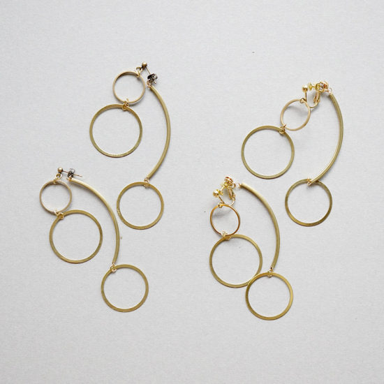 Brass earrings / Triple circle : ブラスイヤリング / トリプルサークル