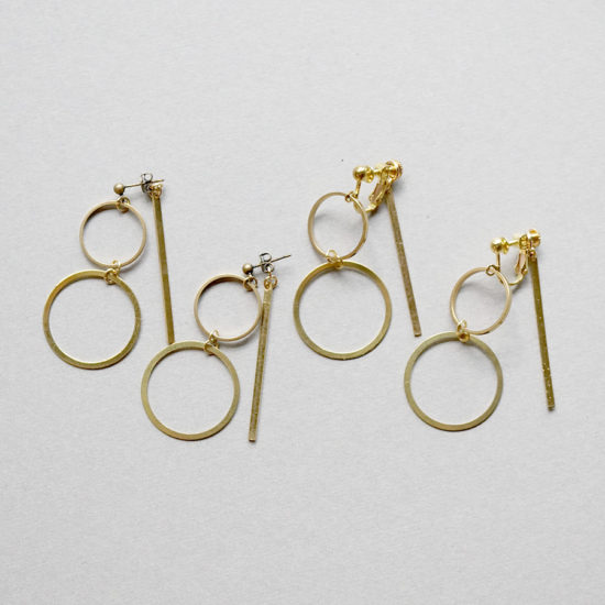 Brass earrings / Circle bar : ブラスイヤリング / サークルバー